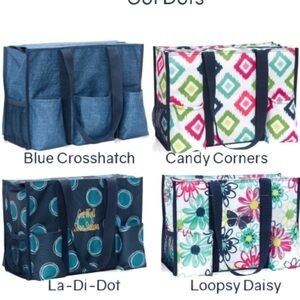 Thirty-one Zip-Top Organizing Utility Tote - La-Di-Dot NEW